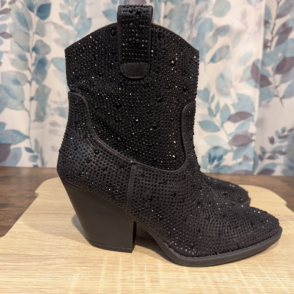 Forever Black‎ Sparkle Heeled Boots
